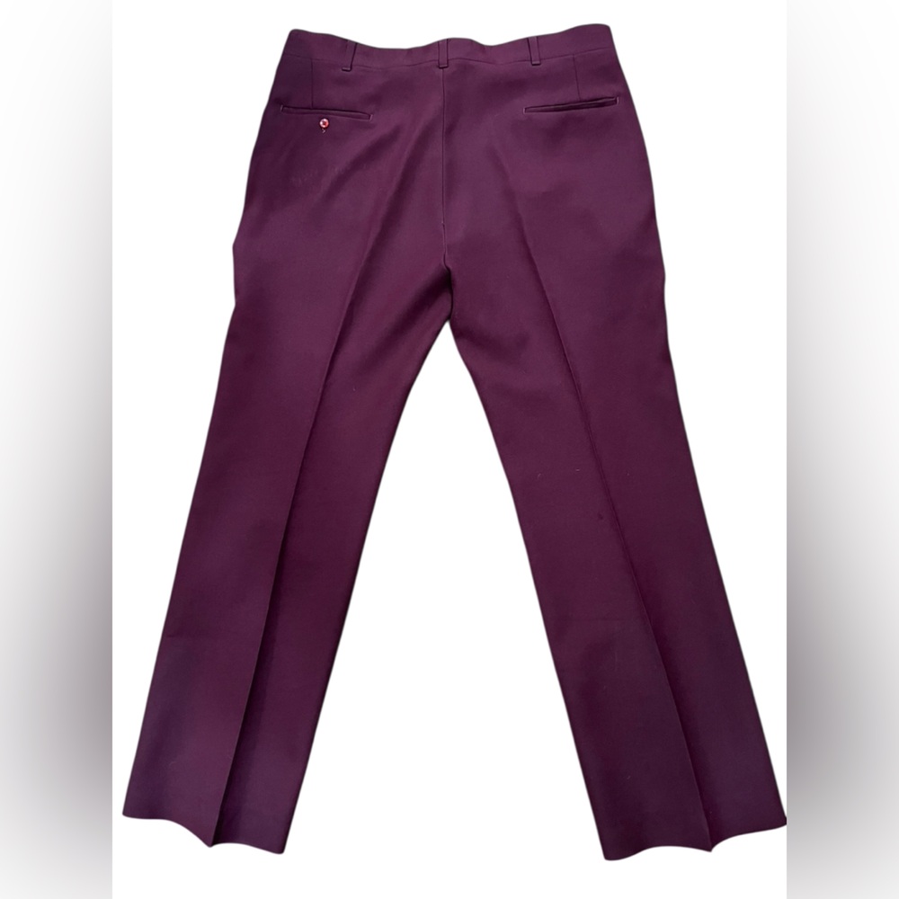 Grandpa Lounge singer Maroon burgundy vintage polyester slacks - Picture 5 of 9